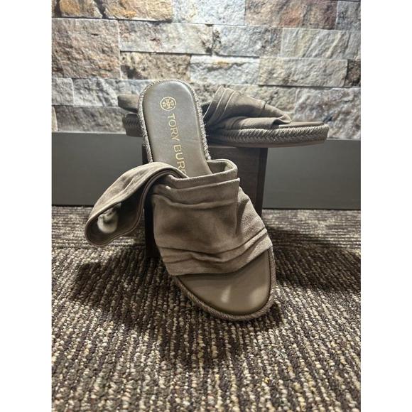 TORY BURCH SLING BACK SUEDE ESPADRILLE SANDALS IN NEUTRAL SIZE 5.5 - Picture 7 of 8